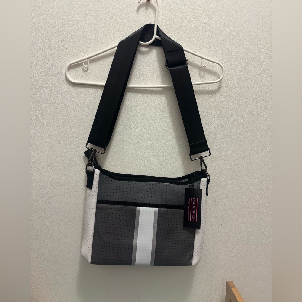 HAUTE SHORE Black and white  Messenger Bag